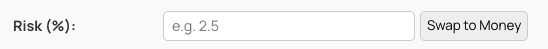 Swap to money function on lot size calculator