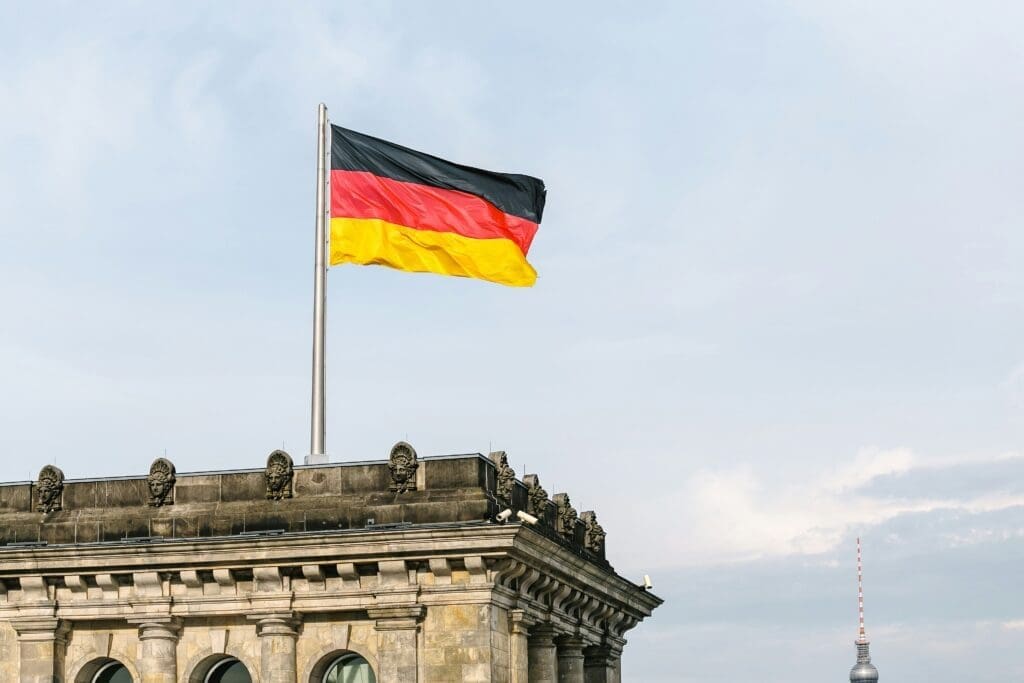 German Building  with German Flag